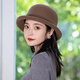 ALLFOND羊毛冬季帽子女款2023新款百搭時尚洋氣顯臉小秋冬保暖卷邊漁夫帽 駝色 深 均碼可調(diào)節(jié)（56-58cm）