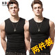 續點(diǎn)無(wú)袖背心男寬肩砍肩無(wú)袖t恤男圓領(lǐng)健身修身運動(dòng)緊身彈力夏季棉質(zhì) 黑色+黑色 3XL 碼155-165斤左右修身版型