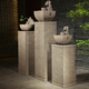 知飾中式仿石柱展示柱室內禪意招財流水底座戶(hù)外庭院花園門(mén)口裝飾擺件 Z016-2財源滾滾石柱中（單個(gè)）