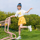 流貝女童夏裝套裝新款兒童服裝中大童衣服6-12歲女孩短袖短褲兩件套 黃色 150 建議身高145cm左右