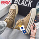 NASA XVVX官方聯(lián)名復古小眾高幫帆布鞋男生潮流運動(dòng)休閑百搭厚底增高鞋子男 卡其 42