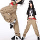 嘻哈hiphop街舞寬松多袋褲工裝休閑女褲運動(dòng)褲波西米亞滑板潮流女褲SN4574 土黃色 S號(建議85-斤)
