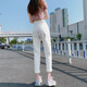 自由探戈白色哈倫牛仔褲女2025秋季新新款高腰寬松九分蘿卜褲老爹褲子 純白(九分) L