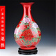 景德鎮(zhèn)市水晶釉花開(kāi)富貴花瓶陶瓷擺件陶瓷收藏品陶瓷工藝品 紅色反光牡丹玉壺春