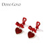 DODOGOGO愛(ài)心耳釘女2021年新款潮韓國氣質(zhì)網(wǎng)紅蝴蝶結耳環(huán)秋冬耳夾無(wú)耳洞女 紅色愛(ài)心-U型夾