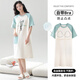 康妮雅（Conlia）2024新款睡衣學(xué)生少女純棉睡裙女士夏天家居服夏季帶胸墊連衣裙 藍色 XL 推薦165-175cm/60-73kg