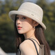 香雪羽秀（xiangxueyuxiu）日本和紙漁夫帽子女夏季薄款防曬帽女紫外線遮陽帽休閑時尚太陽帽 米白色