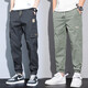FEIYU LEE【兩件裝】秋冬款休閑褲男彈力寬松修身時(shí)尚哈倫百搭工裝束腳 K06灰色+K08淺綠 33 [（2.6尺）體重140-150斤]