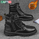 卡帝樂(lè )鱷魚(yú)（CARTELO）馬丁靴男款加絨高幫冬季靴子男英倫工裝男靴戶(hù)外登山鞋棉鞋男鞋