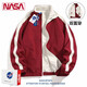 NASA RHUDE秋季外套男裝情侶裝休閑夾克男秋冬棒球服潮流男士春秋款衣服男 6028紅色 (雙面穿) M (115-140斤)