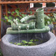 小鴿子養魚(yú)缸盆石槽小流水器景噴泉圓型玻璃陶瓷搭配循環(huán)增氧水族箱DIY 大號竹排 配水泵