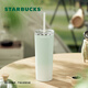 星巴克（Starbucks）杯子保溫杯薄荷綠系列不銹鋼咖啡保溫杯大容量開學(xué)季教師禮物 473ml薄荷綠漸變直紋款吸管杯