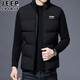 JEEP SPIRIT馬甲男秋冬季潮流男裝加厚保暖休閑背心男士棉服外套坎肩外穿衣服 M66黑色 XL （建議115-130斤）
