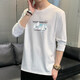 真維斯T恤男2025春秋長(cháng)袖T恤印花寬松圓領(lǐng)韓版潮流休閑春秋薄款時(shí)尚上衣 白色 L