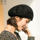 黛莎 新款貝雷帽女春秋韓版潮時(shí)尚百搭畫(huà)家帽薄款女士蕾絲八角帽 黑色