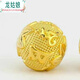 龍姑娘六字真言金色寓意轉運珠厚圓珠越南鍍沙金散珠DIY配件 14MM