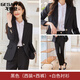 戈賽亞2023年春裝新款韓版時尚氣質(zhì)小西裝女式職業(yè)裝套裝修身西服外套女 黑色西裝+褲+179白襯衫 L