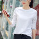 詩(shī)蘭倫薩純棉長(zhǎng)袖T恤女裝2023春秋季新款簡(jiǎn)約風(fēng)寬松白色打底衫上衣ins秋衣 純白長(zhǎng)袖 M 90-110斤