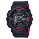 卡西歐CASIO男表 G-SHOCK大表盤雙顯黑金電子表多功能防震防水運動多功能手表 黑紅GA-110HR-1A