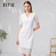 愛(ài)特愛(ài)（EITIE）法式浪漫收腰蕾絲連衣裙顯瘦優(yōu)雅夏季新款品牌女裝B2307148 極光白10 2XL 175