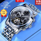 賓卡達（BINKADA）十大品牌名表手表男士全自動(dòng)機械表防水學(xué)生腕表男友父親生日禮物 鋼帶本黑-7062L【加強升級版】