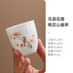 羊脂玉花鳥品茗杯主人杯中式陶瓷茶杯茶碗功夫茶具套裝白瓷小茶盞 鳥語花香_桃花山雀圖 無規(guī)格