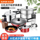 蘇泊爾不粘鍋具套裝炒鍋湯鍋煎鍋壓力鍋套刀鏟蒸鍋無煙廚房組合廚具套裝 火紅點(diǎn) 17件套 喜慶紅色