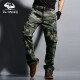 季言重磅美式工裝褲男寬松迷彩褲子男春季休閑褲男長(cháng)褲多口袋戰術(shù)褲潮 綠迷彩 32