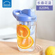 樂(lè )扣樂(lè )扣吸管杯水杯檸檬杯女生學(xué)生夏季塑料水壺大容量搖搖杯便攜塑料杯子 藍紫色820ml