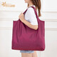 夢(mèng)達威婭大容量防水買(mǎi)菜包購物袋折疊挎包超市環(huán)保袋輕便手提袋純色牛津布 酒紅/大號53*38+26cm （承30斤 超大特能裝） 1只裝
