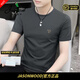 JASONWOOD官方正品高端品牌短袖t恤男士夏季新款純色刺繡半袖中年上衣男裝 高檔碳灰【現(xiàn)貨速達(dá)】 3XL 建議【155-170斤】