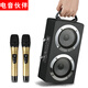 電音伙伴 M20藍(lán)牙音響低音炮大音量收音機(jī)家用客廳電視音響唱K重低音電腦音箱高音質(zhì)3D戶外立體聲音響 黑色【帶無線話筒麥克風(fēng)2個(gè)（U段金屬）】