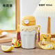 小袋鼠巴布兒童保溫杯幼兒園小學(xué)生吸管杯316便攜防摔可愛(ài)寶寶男女保溫水壺 布奇黃【含背帶】 450ml