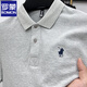 羅蒙（ROMON）高端100%純棉短袖T恤男翻領(lǐng)休閑純色polo翻領(lǐng)衫寬松體恤衫半袖 灰色 52/XL