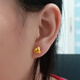 千影黃金耳釘女款9999足金耳環(huán)素金耳飾中國(guó)結(jié)彎鉤款結(jié)婚真金飾品媽媽 重約2.78-3.0g(含工費(fèi)20)