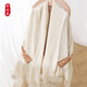 織錦樓純色羊絨披肩圍巾兩用女水波紋空調房保暖披肩時(shí)尚百搭圍巾女禮品 紫絨米白-視頻色