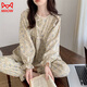 貓人甜美荷葉邊蝴蝶結碎花睡衣女春秋長(cháng)袖長(cháng)褲少女家居服兩件套裝 927簡(jiǎn)花-KS XL