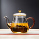 美斯尼 泡茶壺玻璃茶具加厚耐熱玻璃泡茶器花果茶壺帶過濾網(wǎng)功夫茶具  滿玉泡茶壺 500毫升