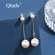 Qlady珍珠流蘇耳環(huán)女時(shí)尚長(cháng)款氣質(zhì)珍珠耳釘銀針輕奢耳飾耳線(xiàn)女兩種戴法 白色