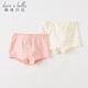 戴維貝拉（DAVE＆BELLA）【兩條裝】女童內褲抗菌中大童平角褲兒童短褲新款兒童四角褲 粉白色組【DB2236262】 2條 110 cm（建議身高100-110cm）