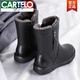 卡帝樂鱷魚（CARTELO）皮毛一體雪地靴女羊毛2025冬季新款真皮鞋棉鞋加絨女鞋中筒女靴子 黑色 39