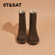 星期六雪地靴女加絨加厚冬季新款戶(hù)外休閑短筒靴百搭厚底增高棉靴 咖啡色 38 (240mm) 標準碼