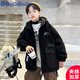 G.DUCKKIDS男童冬裝外套2024新款加厚夾棉冬季中大兒童男孩秋冬款酷帥棉服潮 黑色 160cm