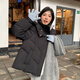 妍莉芬（yanlifen）羽絨棉服女冬季2025新款短款小個子羽棉襖絨服加厚洋氣棉衣外套女 百搭黑 M 【推薦105-120斤】