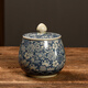 瓷牌茗茶具（cipaiming teaset）青花茶葉罐家用辦公儲茶罐小號精致存茶罐 陶泥青花-茶葉罐