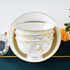 紅牡丹 景德鎮陶瓷餐具家用吃飯碗單個(gè)描金菜盤(pán)西餐碗盤(pán)中式碗碟DIY單品 一季花開(kāi)描金5英寸高腳碗1個(gè)