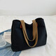 奈池特女今年流行2025新款日系通勤帆布包單肩包大容量百搭布袋托特包 黑色