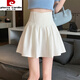 皮爾卡丹（pierre cardin）白色西裝百褶半身裙女春夏季2024新款小個(gè)子高腰顯瘦百搭a字短裙 白色 L