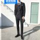 臻莆 謝爾比西裝浴血黑幫西裝套裝禮服西服三件套粗花呢西服復古剃刀 炭黑色(西服+馬甲+褲子) XL 建議128斤一下