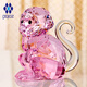 都爵族（dojoz）水晶小猴子 汽車擺件創(chuàng)意禮品 十二生肖屬猴生日禮物新款可愛 汽車用品中控臺(tái)裝飾品 粉紅